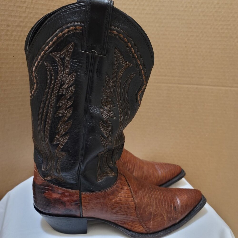 Justin Authentic, Lizard Leather Women's Cowboy Boots, size 8 - Picture 4 of 9